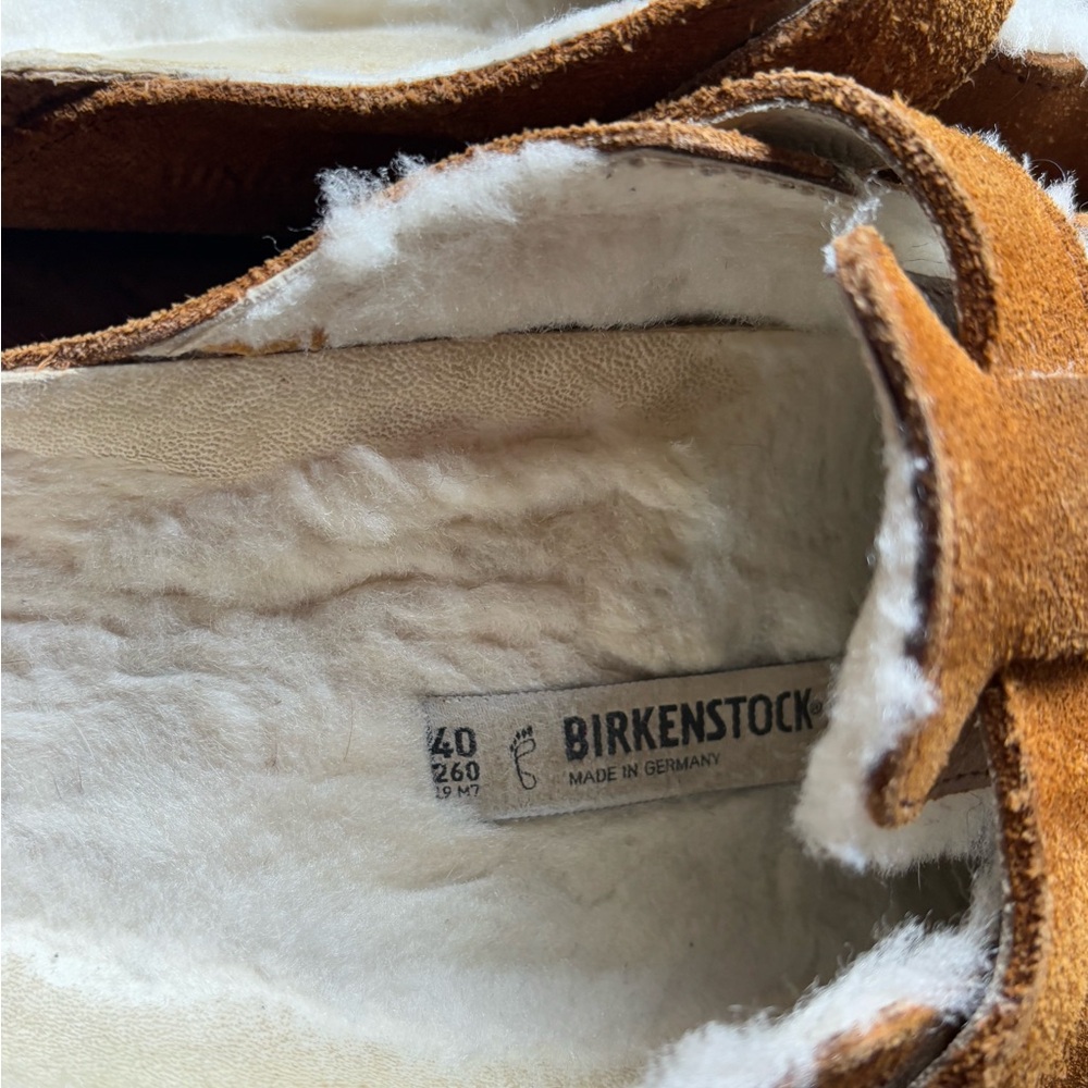 BIRKENSTOCK Shearling Boston Clogs in Mink Suede - Picture 7 of 12
